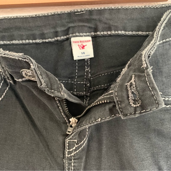 True Religion Girls Rocco Relaxed Skinny Jeans Distressed Black Size 14 Girls - Picture 8 of 14